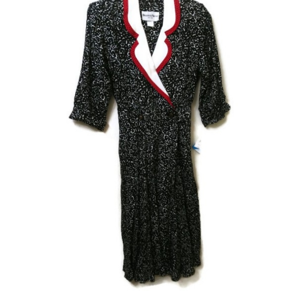 Danny & Nicole Vintage Dress Navy Blue 10P
